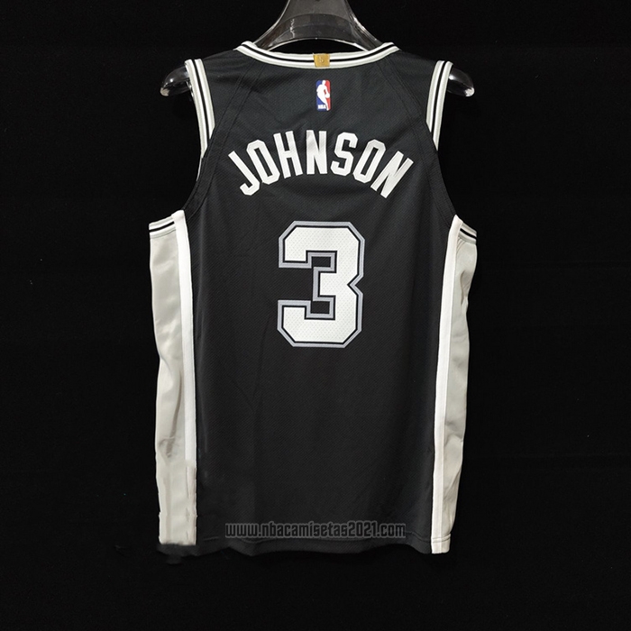 Camiseta San Antonio Spurs Keldon Johnson #3 Icon Autentico Negro